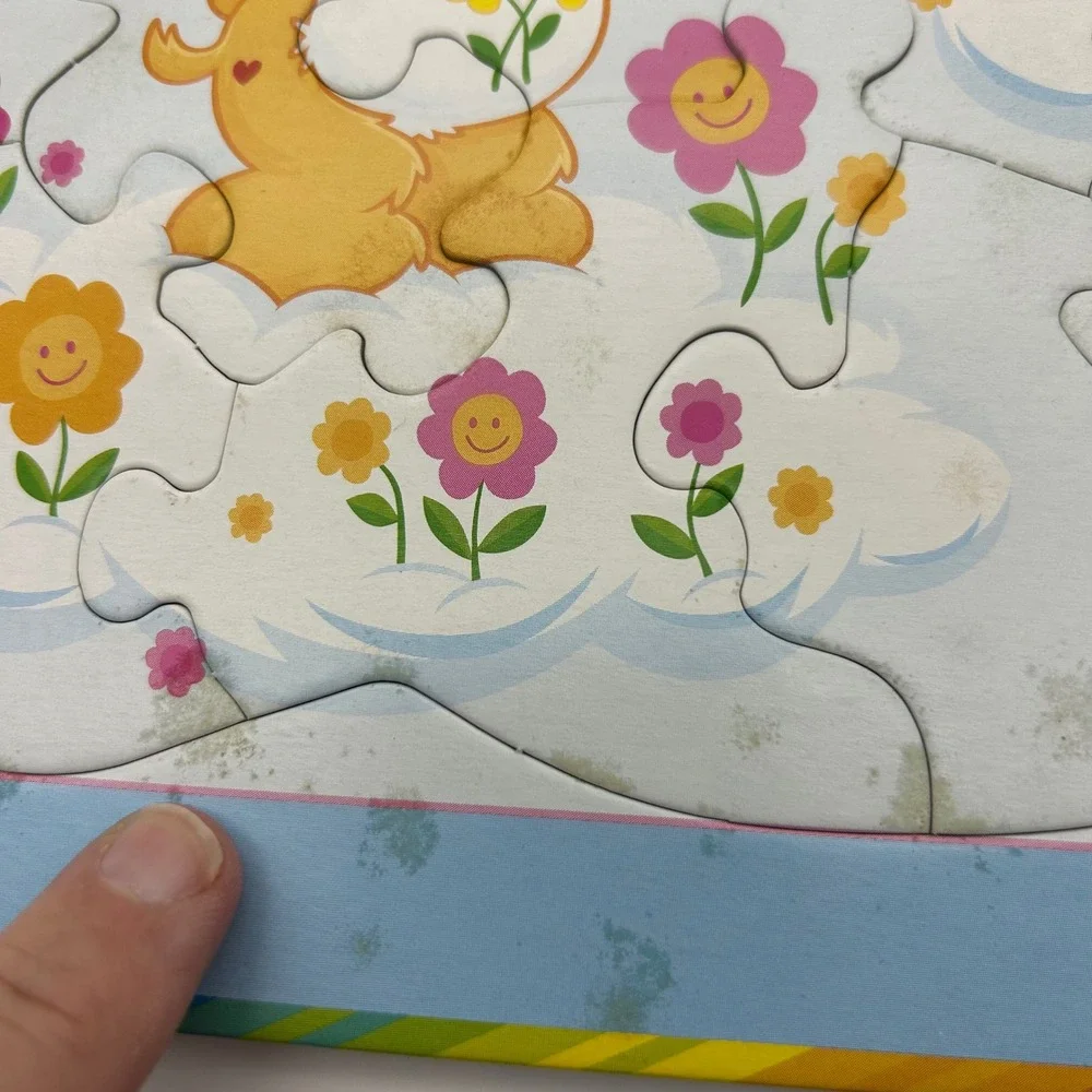 Vintage 2003 Care Bears RoseArt Frame Tray Puzzle 25 Piece 2pk Follow Your Heart